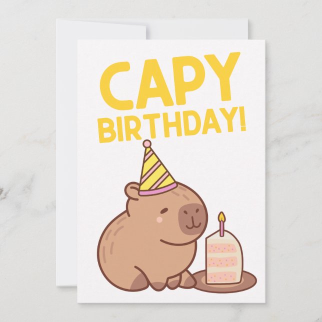 CARTÃO DE ANIVERSÁRIO DE CAPYBARA PUN DE NASCIMENT (Frente)