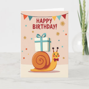 Cartão de Aniversário de Caracol Alegre
