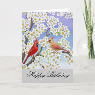 Cartão de Aniversário de Cardinais Personalizável