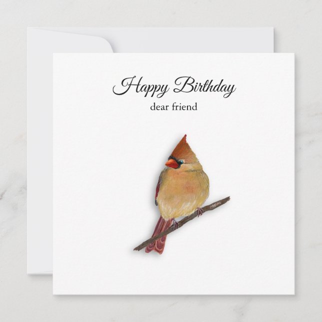 Cartão de Aniversário de Cardinal (Frente)