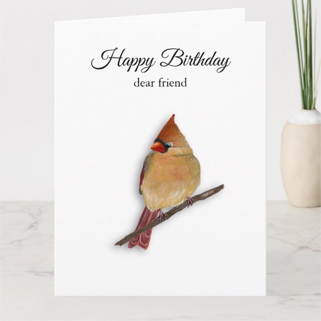 Cartão de Aniversário de Cardinal (Frente)