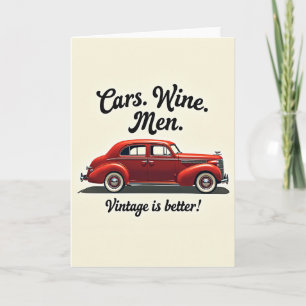 Cartão de Aniversário de Carro Antigo