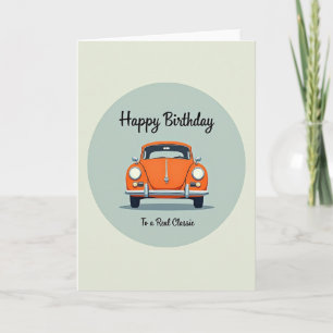 Cartão de Aniversário de Carro Clássico Adocicado