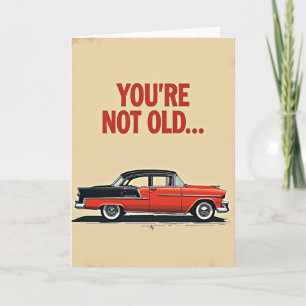 Cartão de Aniversário de Carro Clássico Retro