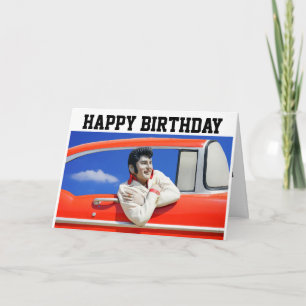 CARTÃO DE ANIVERSÁRIO DE CARRO CLÁSSICO ROCKER 195