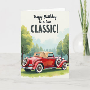 Cartão de Aniversário de Carro Cromado