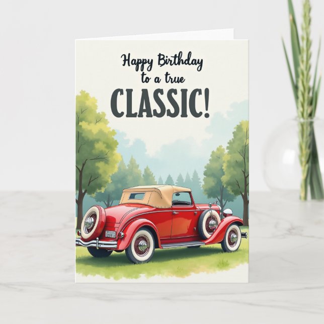 Cartão de Aniversário de Carro Cromado (Frente)