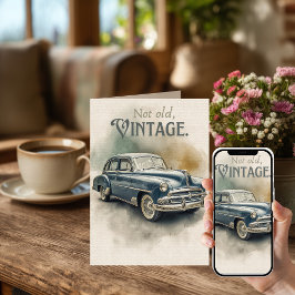 Cartão de Aniversário de Carro de Turismo Vintage