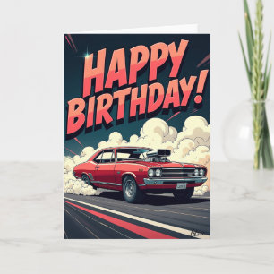 Cartão de Aniversário de Carro Veloz