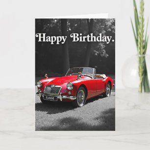 Cartão de Aniversário de Carro Vermelho