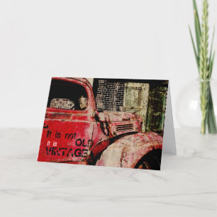 cartão de aniversário de carro vintage