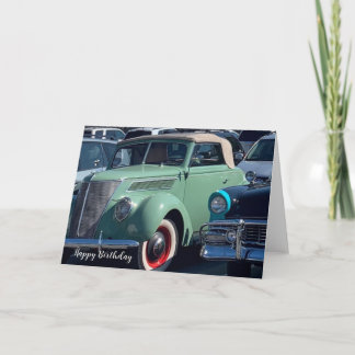 Cartão de Aniversário de Carros Clássicos Antigos