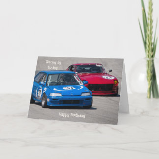 Cartão de Aniversário de Carros de Corrida em Esti