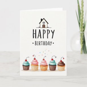 Cartão de Aniversário de Casa Encantadora