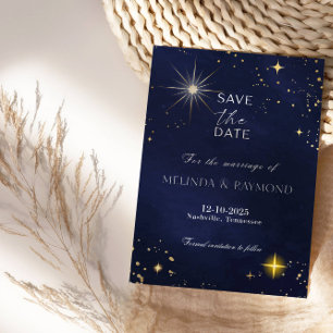 Cartão de Aniversário de Casamento Blue Galaxy Sta