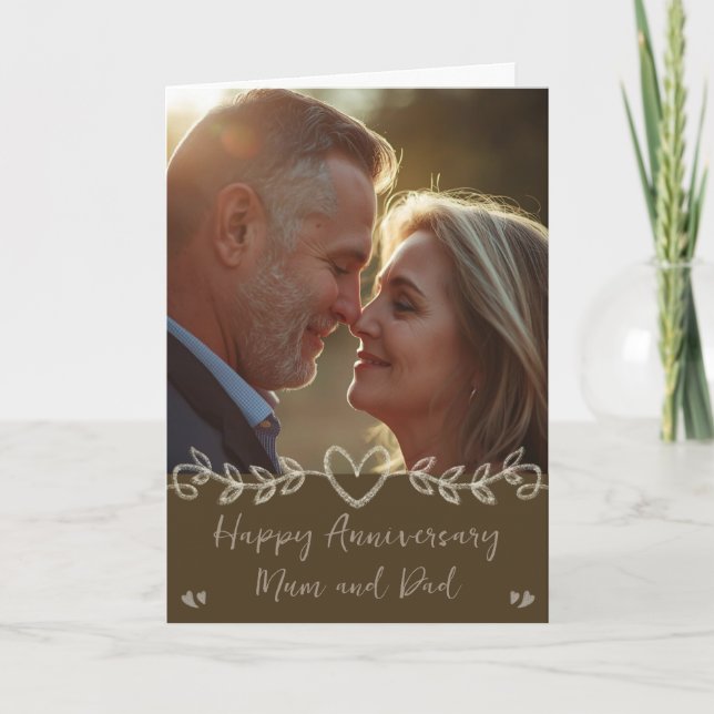 Cartão de Aniversário de Casamento com Foto (Frente)