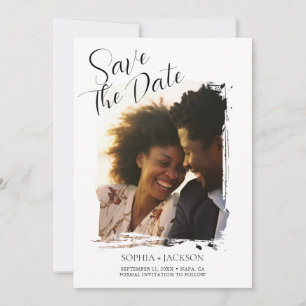 Cartão de Aniversário de Casamento com Foto Minima