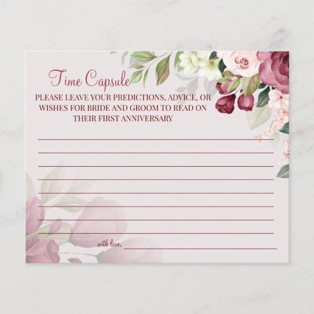 Cartão de aniversário de casamento da Cápsula (Frente)