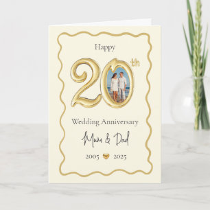 Cartão de Aniversário de Casamento de 20 Elegante