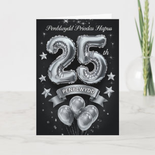 Cartão de Aniversário de Casamento de 25 Welsh