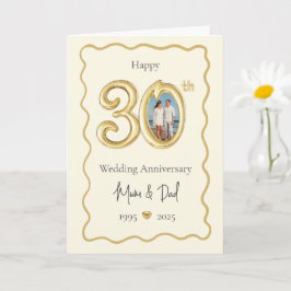 Cartão de Aniversário de Casamento de 30 Elegante 