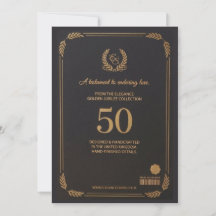 Cartão de Aniversário de Casamento de 50 anos Eleg