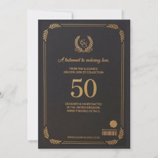 Cartão de Aniversário de Casamento de 50 anos Eleg