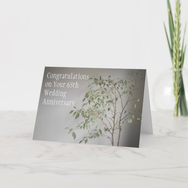 Cartão de Aniversário de Casamento de 65 anos (Frente)