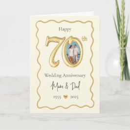 Cartão de Aniversário de Casamento de 70 Elegante 