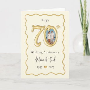 Cartão de Aniversário de Casamento de 70 Elegante 