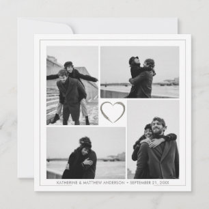 Cartão de Aniversário de Casamento de Colagem de F