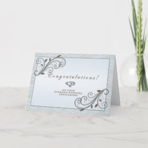 Cartão de Aniversário de Casamento de Diamante