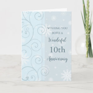 Cartão de aniversário de casamento do 10º aniversá