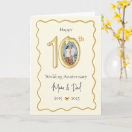 Cartão de aniversário de casamento do Elegante 10 
