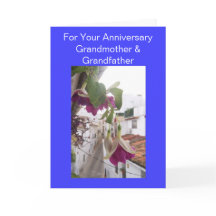 Cartão de Aniversário de Casamento dos Avós Floral