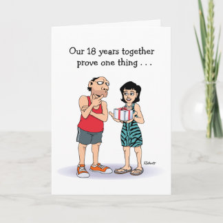 Cartão de aniversário de casamento engraçado de 18