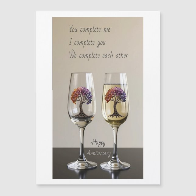 Cartão de aniversário de casamento magnético (Frente)