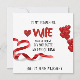 Cartão de aniversário de casamento para esposa, ca
