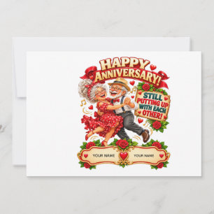 Cartão de Aniversário de Casamento Personalizado e