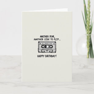 Cartão de Aniversário de Cassete Retrô