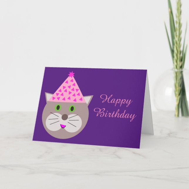 Cartão de Aniversário de Cat (Frente)