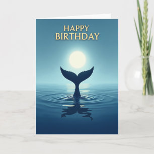 Cartão de Aniversário de Cauda de Baleia