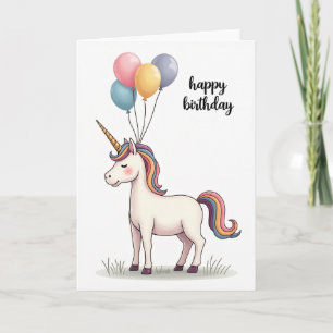 Cartão de Aniversário de Cavalo Cornudo Alegre