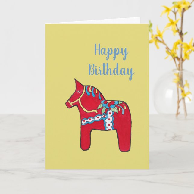 Cartão de Aniversário de Cavalo Dalal (Flor Amarela)