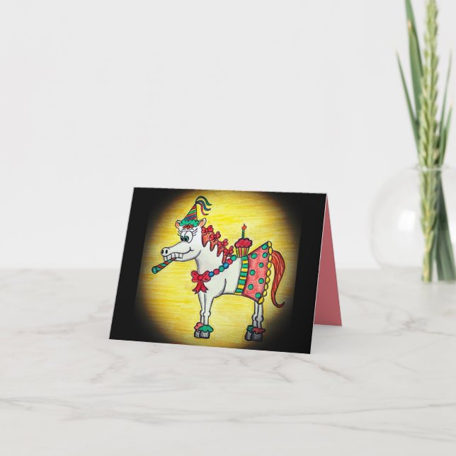 Cartão de Aniversário de Cavalo Engraçado (Frente)