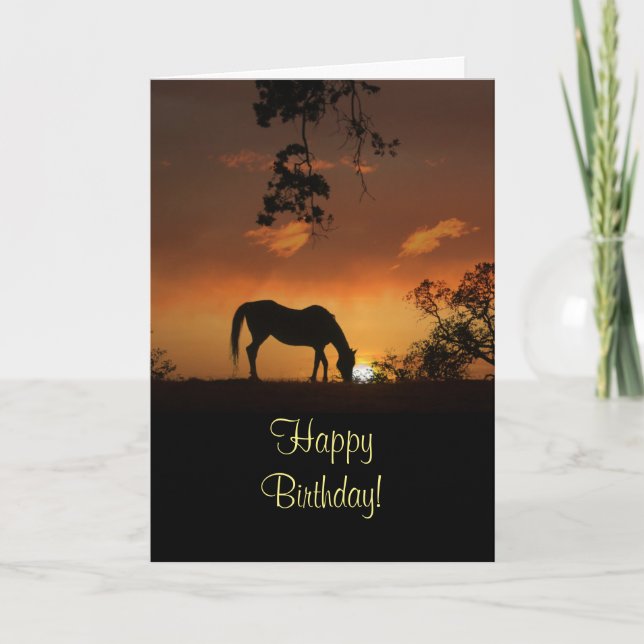 Cartão de Aniversário de Cavalo Feliz (Frente)