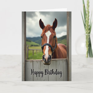 Cartão de Aniversário de Cavalo Rústico