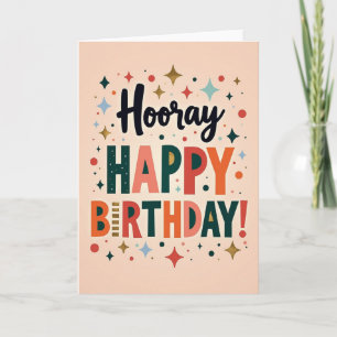 Cartão de Aniversário de Celebração Retrô