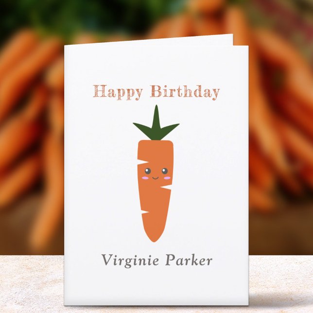 Cartão de Aniversário de Cenoura (Cute Carrot Birthday Card )