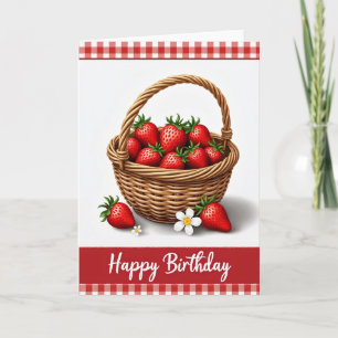 Cartão de Aniversário de Cesta Rústica